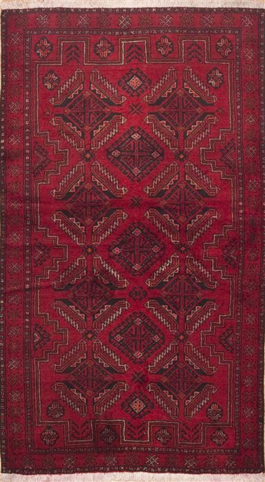 Baluch Red Hand Knotted 37 X 65 Area Rug 100-11707 Image 0