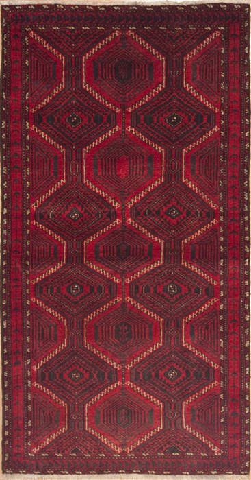 Baluch Red Hand Knotted 34 X 66  Area Rug 100-11709 Image 0