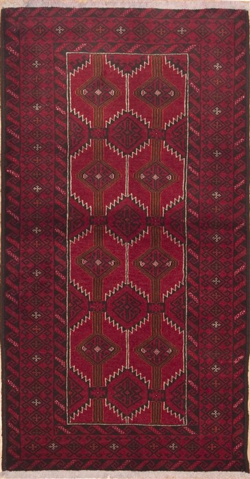 Baluch Red Hand Knotted 34 X 64  Area Rug 100-11710 Image 0