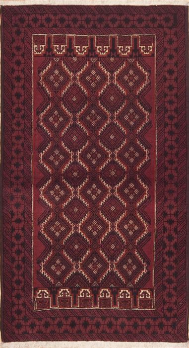 Baluch Red Hand Knotted 35 X 510  Area Rug 100-11713 Image 0