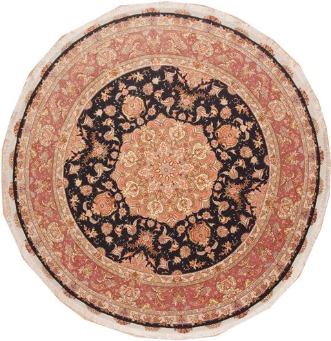 Tabriz Purple Round Hand Knotted 85 X 85  Area Rug 100-11715 Image 0