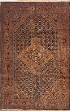 Ardebil Brown Hand Knotted 6'4" X 10'1"  Area Rug 100-11723