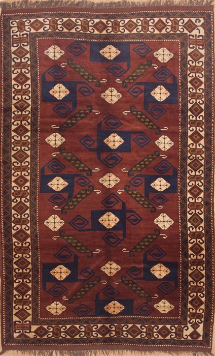 Kazak Brown Hand Knotted 75 X 106  Area Rug 100-11724 Image 0