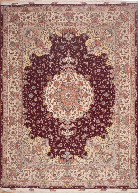 Tabriz White Hand Knotted 98 X 131 Area Rug 100-11725 Image 0