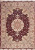 Tabriz White Hand Knotted 98 X 131  Area Rug 100-11725 Thumb 0
