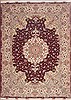Tabriz White Hand Knotted 98 X 131 Area Rug 100-11725 Thumb 0