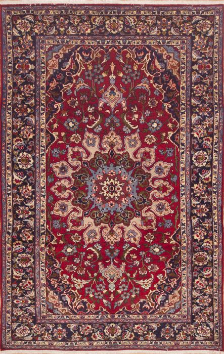 Najaf-abad Red Hand Knotted 64 X 100  Area Rug 100-11728 Image 0