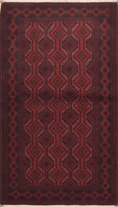 Baluch Red Hand Knotted 37 X 64 Area Rug 100-11734 Image 0