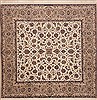 Isfahan White Square Hand Knotted 80 X 80  Area Rug 100-11743 Thumb 0