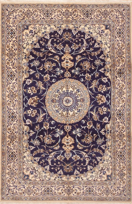 Nain Blue Hand Knotted 66 X 102  Area Rug 100-11747 Image 0