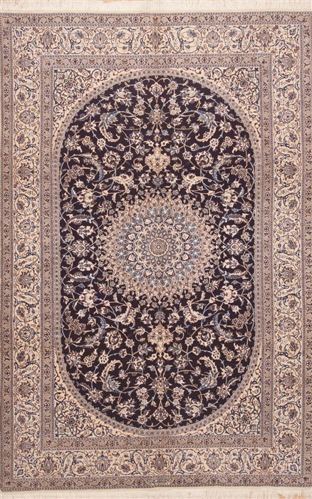 Nain Blue Hand Knotted 69 X 103 Area Rug 100-11748 Image 0
