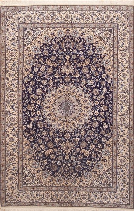 Nain Blue Hand Knotted 66 X 102  Area Rug 100-11749 Image 0