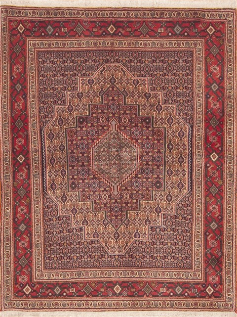 Sanandaj Red Hand Knotted 40 X 52  Area Rug 100-11752 Image 0
