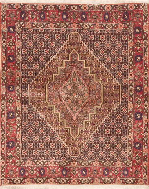 Sanandaj Red Hand Knotted 40 X 51  Area Rug 100-11755 Image 0