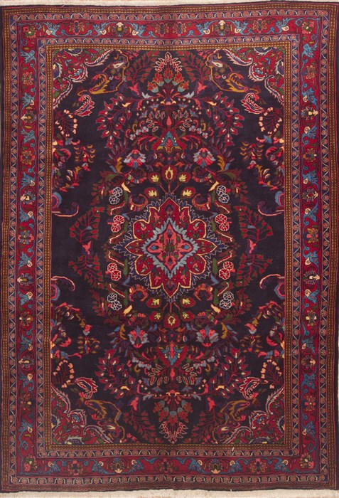 Mashad Blue Hand Knotted 611 X 100 Area Rug 100-11758 Image 0