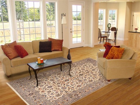 Kashan Beige Hand Knotted 63 X 94 Area Rug 100-11767 Image 4