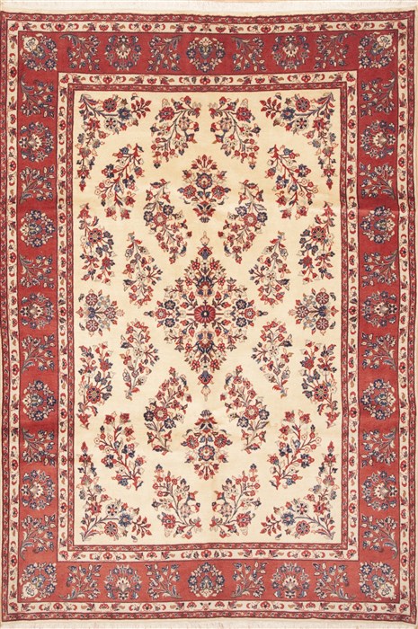 Yazd Beige Hand Knotted 65 X 97  Area Rug 100-11771 Image 0