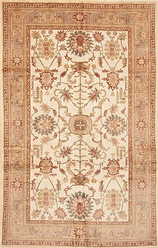 Pishavar Beige Hand Knotted 6'0" X 9'7"  Area Rug 100-11774