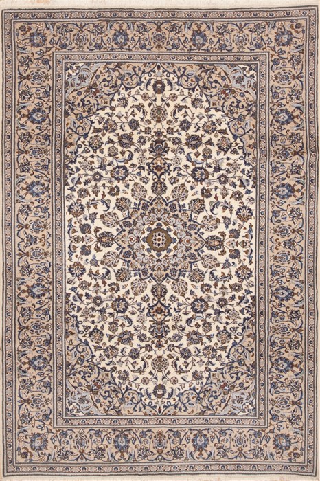 Kashan Beige Hand Knotted 67 X 97 Area Rug 100-11775 Image 0