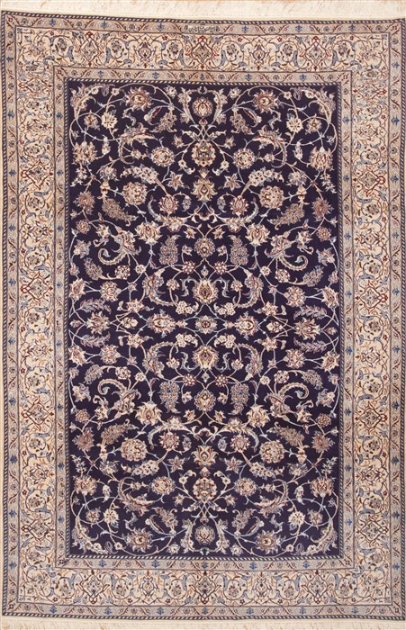 Nain Blue Hand Knotted 69 X 100 Area Rug 100-11778 Image 0