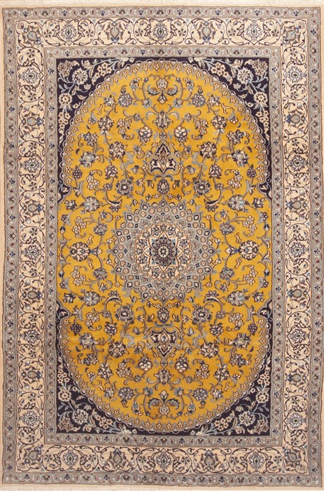 Nain Yellow Hand Knotted 68 X 100 Area Rug 100-11779 Image 0