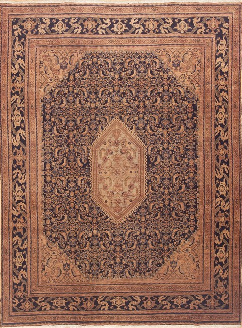 Ardebil Brown Hand Knotted 77 X 104 Area Rug 100-11796 Image 0