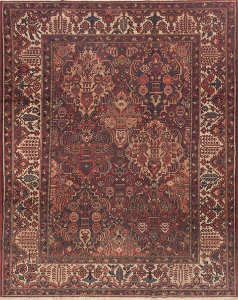 Bakhtiar Red Hand Knotted 92 X 117 Area Rug 100-11799 Image 0