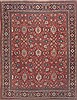 Moshk Abad Red Hand Knotted 105 X 135  Area Rug 100-11804 Thumb 0