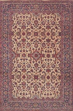 Persian Yazd Red Rectangle 8x11 ft Wool Carpet 11809