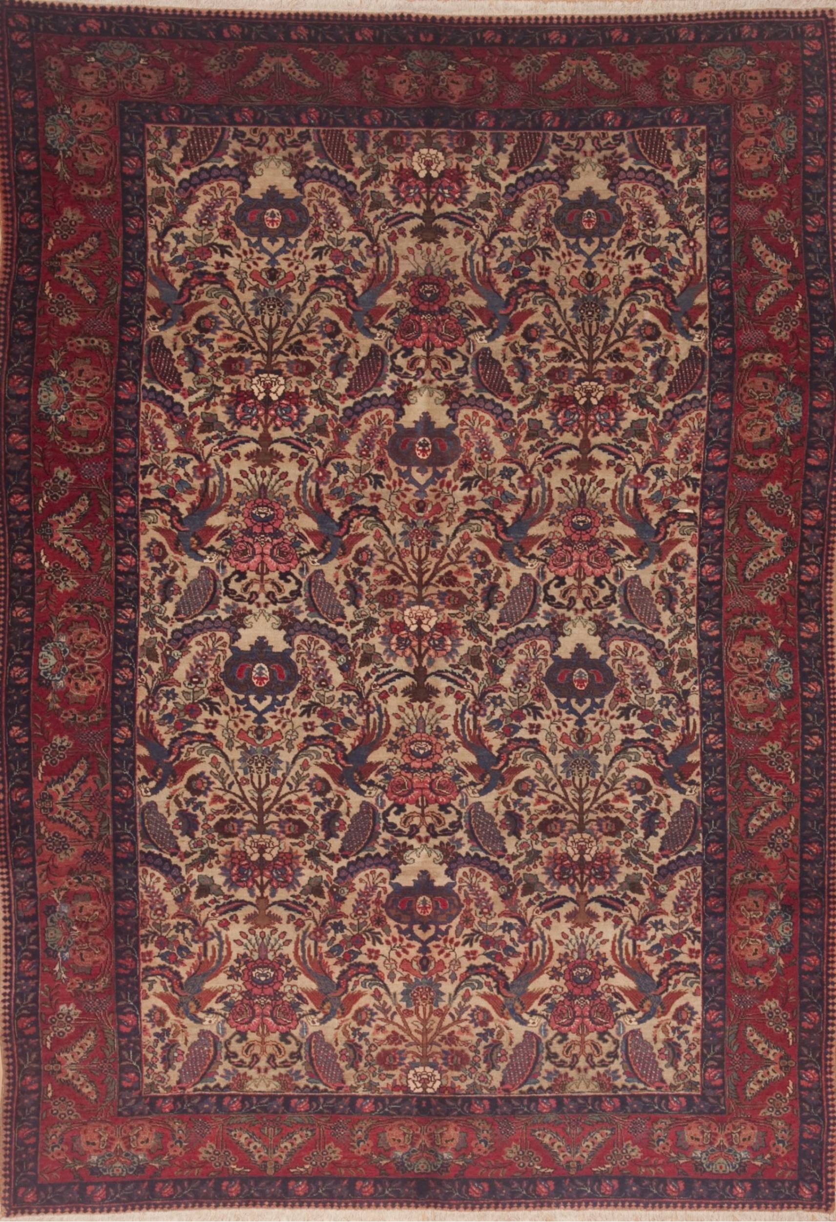 Persian Ardebil Red Rectangle 7x10 Ft, 7 X 10 Rugs Under 100