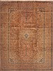 Kashan Orange Hand Knotted 99 X 129 Area Rug 100-11817 Thumb 0