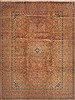 Kashan Orange Hand Knotted 99 X 129  Area Rug 100-11817 Thumb 0