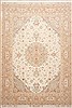 Tabriz Beige Hand Knotted 80 X 117  Area Rug 100-11824 Thumb 0