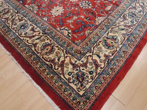 Sarouk Red Hand Knotted 98 X 135 Area Rug 100-11831 Image 8