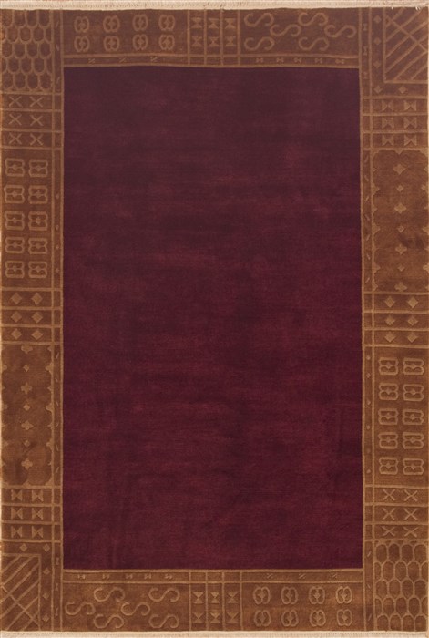 Indo-Tibetan Red Hand Knotted 60 X 90 Area Rug 100-11834 Image 0