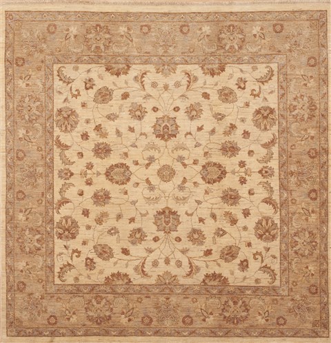 Chobi Yellow Square Hand Knotted 68 X 68  Area Rug 100-11847 Image 0