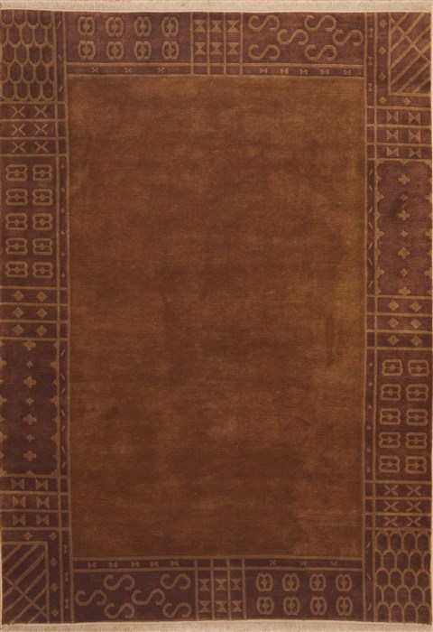 Indo-Nepal Brown Hand Knotted 60 X 90 Area Rug 100-11856 Image 0