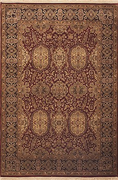 Indian Jaipur Red Rectangle 6x9 ft Wool Carpet 11873