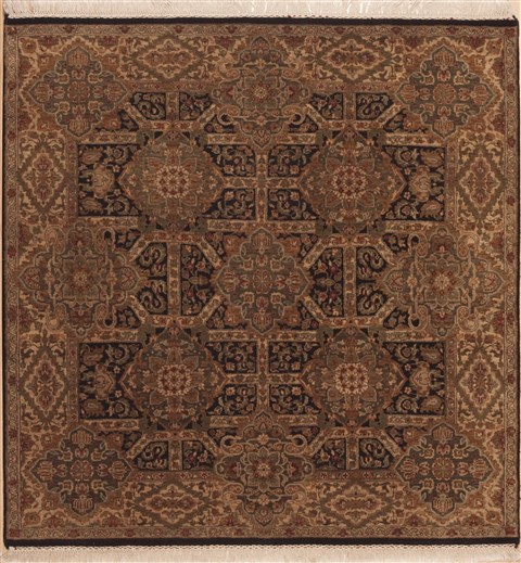 Jaipur Green Square Hand Knotted 50 X 50  Area Rug 100-11877 Image 0