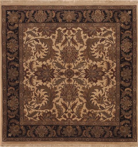 Jaipur Beige Square Hand Knotted 60 X 60  Area Rug 100-11878 Image 0