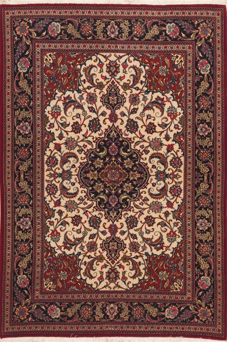 Qum Beige Hand Knotted 46 X 66  Area Rug 100-11881 Image 0