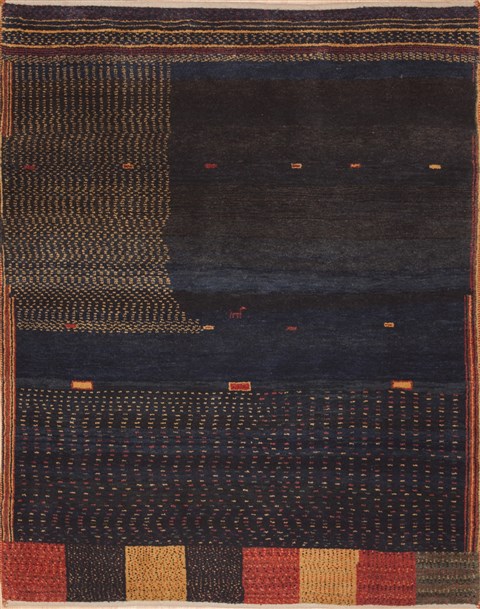 Gabbeh Blue Hand Knotted 50 X 70 Area Rug 100-11887 Image 0
