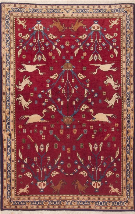 Bakhtiar Red Hand Knotted 411 X 76  Area Rug 100-11914 Image 0