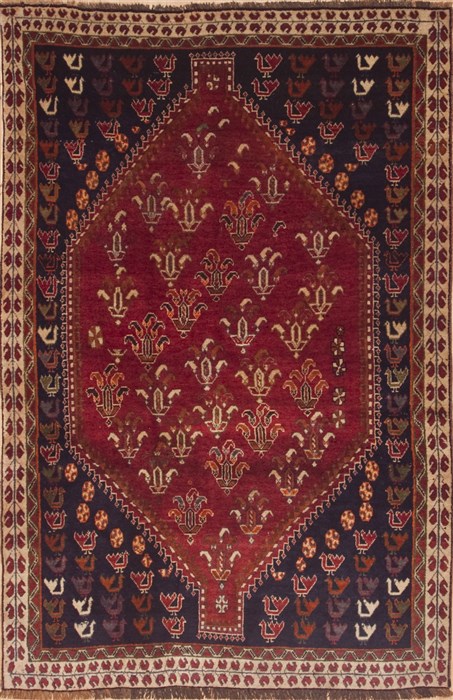 Qashqai Red Hand Knotted 50 X 79 Area Rug 100-11915 Image 0