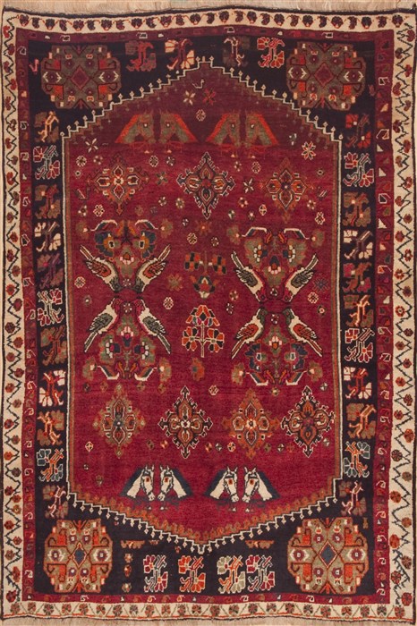 Shiraz Red Hand Knotted 50 X 76  Area Rug 100-11916 Image 0