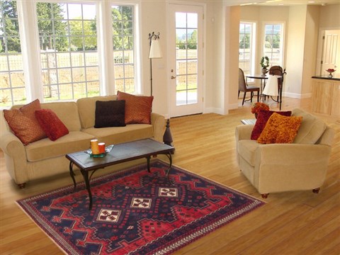 Afshar Blue Hand Knotted 53 X 75 Area Rug 100-11917 Image 5