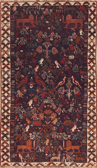 Abadeh Blue Runner Hand Knotted 43 X 811  Area Rug 100-11918 Image 0