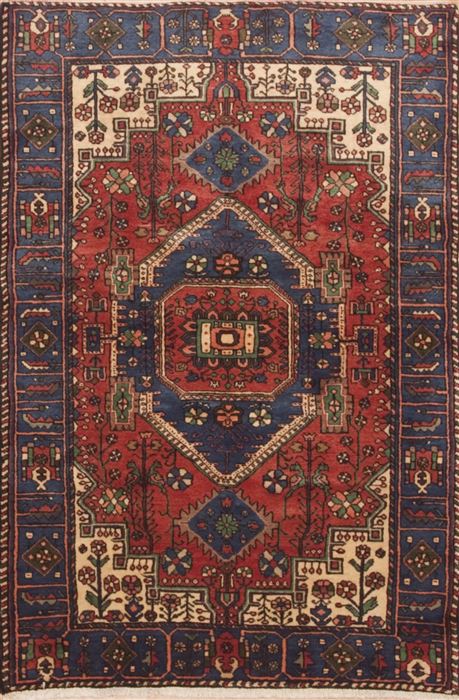 Nahavand Red Hand Knotted 43 X 66  Area Rug 100-11924 Image 0
