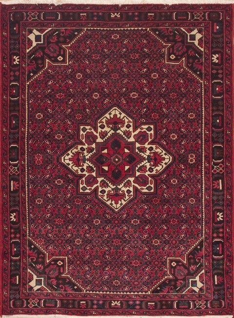 Hossein Abad Red Hand Knotted 50 X 66  Area Rug 100-11925 Image 0