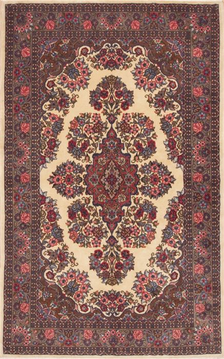 Sarouk Beige Hand Knotted 46 X 71  Area Rug 100-11932 Image 0